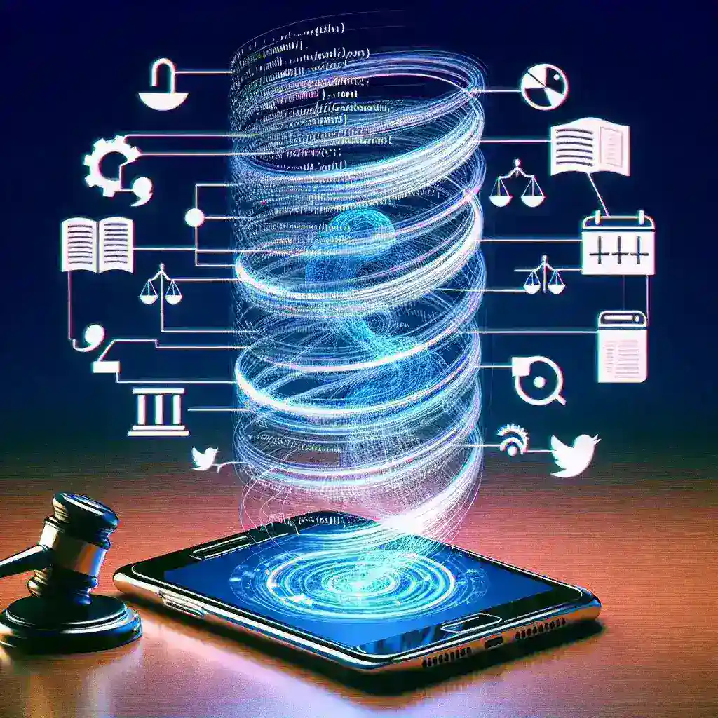 "Infographic illustrating the new regulations by Kominfo on social media algorithm transparency, highlighting key points such as data privacy, user information access, and platform accountability."
